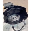 Borsa tote media in pelle nappa anticata Prada 1BG587 nera