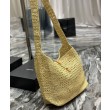 Bora Pari all'originale replica YSL Saint Laurent Hobo Rafia In Crochet E Pelle Liscia Albicocca