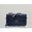 Christian Dior Caro Pouch Cannage in pelle di vitello nera