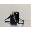 Christian Dior Caro Pouch Cannage in pelle di vitello nera