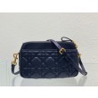 Christian Dior Caro Pouch Cannage in pelle di vitello nera