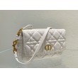 Christian Dior Caro Pouch Cannage Vitello Bianco