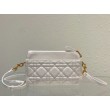 Christian Dior Caro Pouch Cannage Vitello Bianco