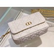 Christian Dior Caro Pouch Cannage Vitello Bianco