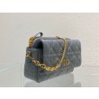 Christian Dior Caro Pouch Cannage Vitello Blu