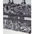 Christian Dior Large Dior Book Tote Borse Imitazioni con motivo Plan de Paris ricamato nera / bianca
