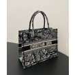Christian Dior Medium Dior Book Tote Borse Imitazioni con motivo Plan de Paris ricamato nera