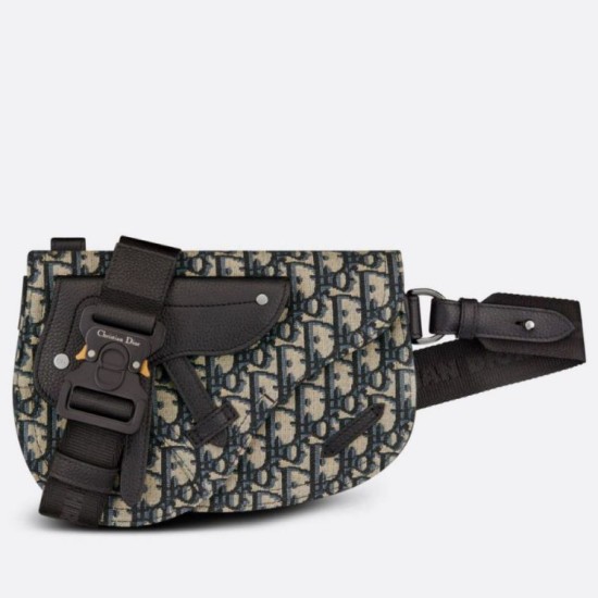 Christian Dior Saddle Men Pouch Dior Oblique Jacquard Beige / Nero