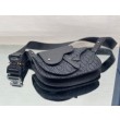 Christian Dior Saddle Men Pouch Dior Oblique Jacquard nero