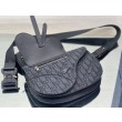 Christian Dior Saddle Men Pouch Dior Oblique Jacquard nero