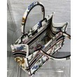 Christian Dior Small Dior Book Tote Bianco Multicolor Ricamo Dior Petites Fleurs