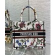 Christian Dior Small Dior Book Tote Bianco Multicolor Ricamo Dior Petites Fleurs