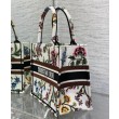 Christian Dior Small Dior Book Tote Bianco Multicolor Ricamo Dior Petites Fleurs