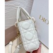 Christian Dior Small Lady D-Joy Bag Latte Patent Cannage Calfskin Cream