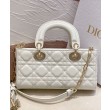 Christian Dior Small Lady D-Joy Bag Latte Patent Cannage Calfskin Cream
