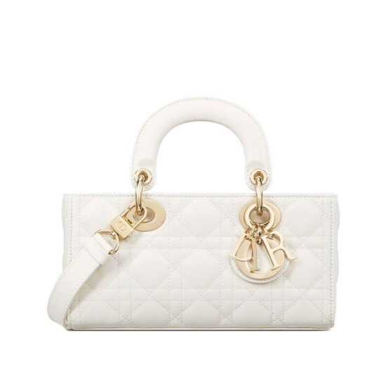 Christian Dior Small Lady D-Joy Bag Latte Patent Cannage Calfskin Cream