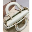 Christian Dior Small Lady D-Joy Bag Latte Patent Cannage Calfskin Cream