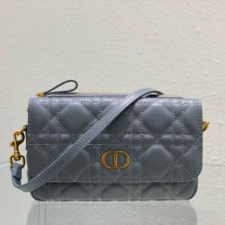 Sito Replica Christian Dior Caro Pouch Cannage Vitello Blu imitazioni Miglior Prezzo Christian Dior Caro Pouch Cannage Vitello Blu Replica