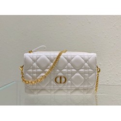 Christian Dior Caro Pouch Cannage Vitello Bianco Christian Dior Caro Pouch Cannage Vitello Bianco