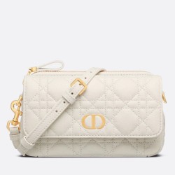 Miglior Prezzo Christian Dior Caro Pouch Cannage Vitello Bianco Replica