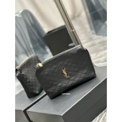 Dettagli perfetti Astuccio cosmetico con cerniera YSL Saint Laurent Gaby 23 cm nero