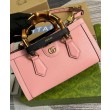Dettagli perfetti Replica Perfetta a tracolla piccola Gucci Diana 735153 Rosa