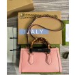 Dettagli perfetti Replica Perfetta a tracolla piccola Gucci Diana 735153 Rosa