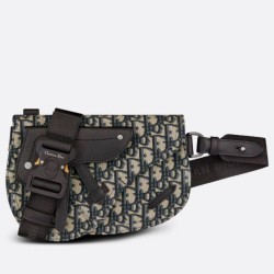 Miglior Prezzo Christian Dior Saddle Men Pouch Dior Oblique Jacquard Beige / Nero Replica
