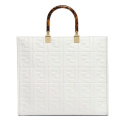 Fendi borsa tote media con motivo Sunshine FF 8BH386 crema