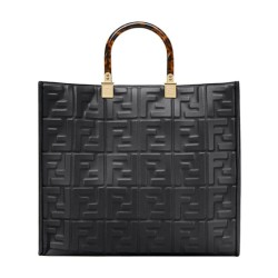 Fendi borsa tote media con motivo Sunshine FF 8BH386 nera