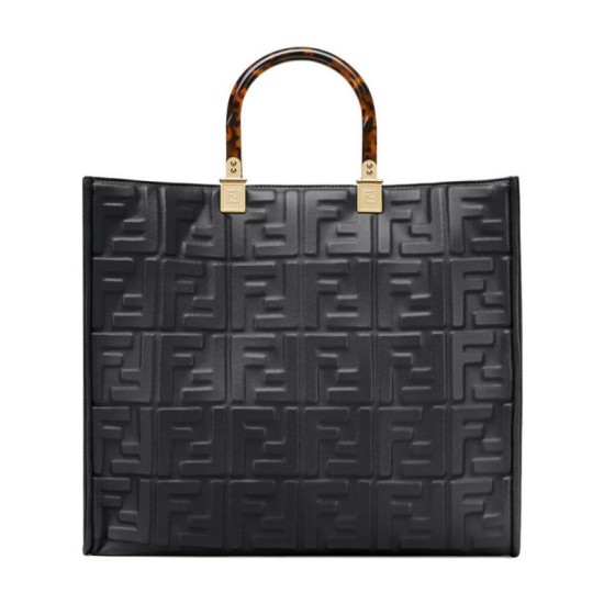 Fendi borsa tote media con motivo Sunshine FF 8BH386 nera
