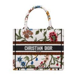 Miglior Prezzo Christian Dior Small Dior Book Tote Bianco Multicolor Ricamo Dior Petites Fleurs Replica
