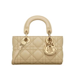 Bora Pari all'originale replica Christian Dior Micro Lady d-Joy Latte Patent Cannage Vitello Albicocca