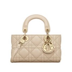 Miglior Prezzo Borsa Christian Dior Small Lady D-Joy Latte Patent Cannage Vitello Albicocca Replica