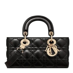 Miglior Prezzo Borse Replica Alta Qualità Christian Dior Small Lady D-Joy Latte Patent Cannage Vitello Nero 