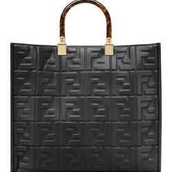 Miglior Prezzo Fendi borsa tote media con motivo Sunshine FF 8BH386 nera Replica
