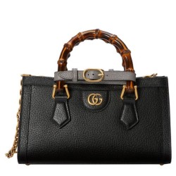 Miglior Prezzo Borse Firmate Replica a tracolla piccola Gucci Diana 735153 nera 