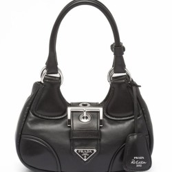 Miglior Prezzo Borse Firmate Replica Prada Moon imbottita in nappa 1BA381 nera 