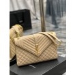 Imitazione Borsa a busta grande YSL Saint Laurent Mix Matelasse Albicocca 31cm