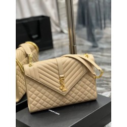 Imitazione Borsa a busta grande YSL Saint Laurent Mix Matelasse Albicocca 31cm