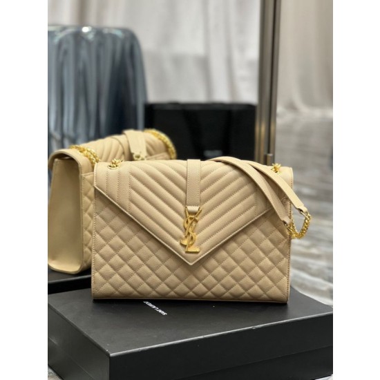 Imitazione Borsa a busta grande YSL Saint Laurent Mix Matelasse Albicocca 31cm