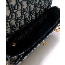 Imitazione Christian Dior 30 Montaigne Avenue Bag Box pelle di vitello blu scuro