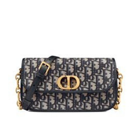 Imitazione Christian Dior 30 Montaigne Avenue Bag Box pelle di vitello blu scuro