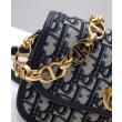 Imitazione Christian Dior 30 Montaigne Avenue Bag Box pelle di vitello blu scuro