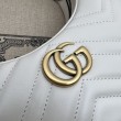 Mini borsa a forma di mezzaluna Gucci GG Marmont 699514 bianca