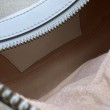 Mini borsa a forma di mezzaluna Gucci GG Marmont 699514 bianca