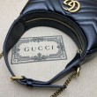 Mini borsa a forma di mezzaluna Gucci GG Marmont 699514 nera
