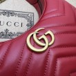 Mini borsa a forma di mezzaluna Gucci GG Marmont 699514 rossa