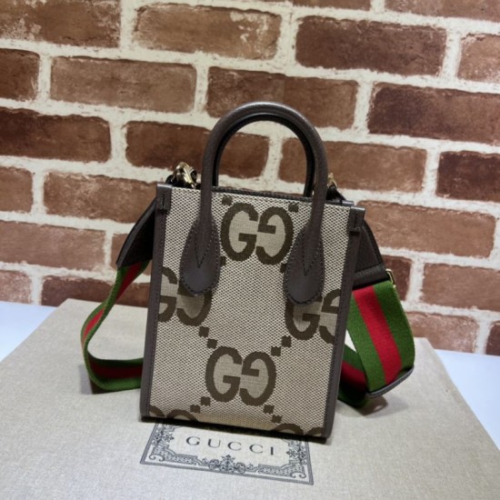 Mini borsa tote Gucci Jumbo GG 699406 Cammello