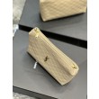 Pochette cosmetica con cerniera YSL Saint Laurent Gaby 23 cm albicocca